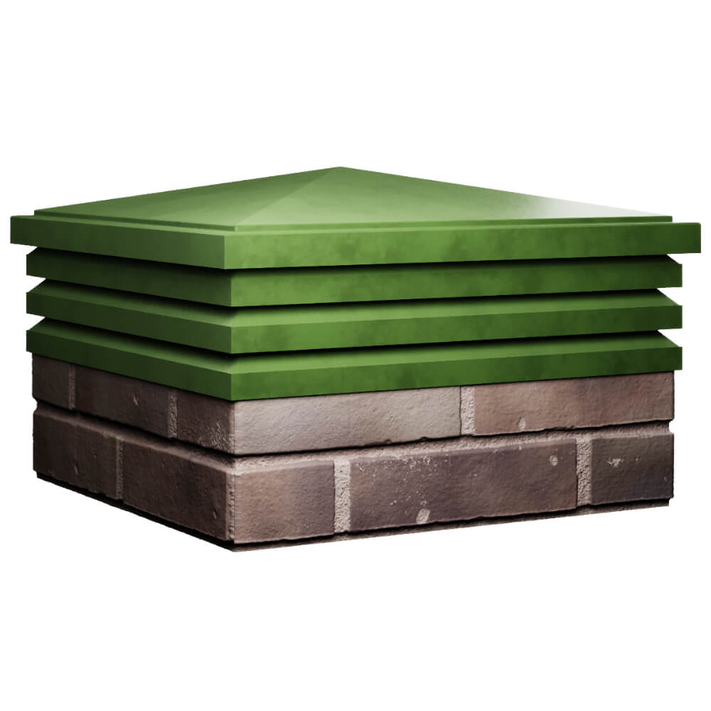 Колпак Zking Бона ХайТек Зеленый на столб 2х2 кирпича (513х513мм) в Арзамасе фото