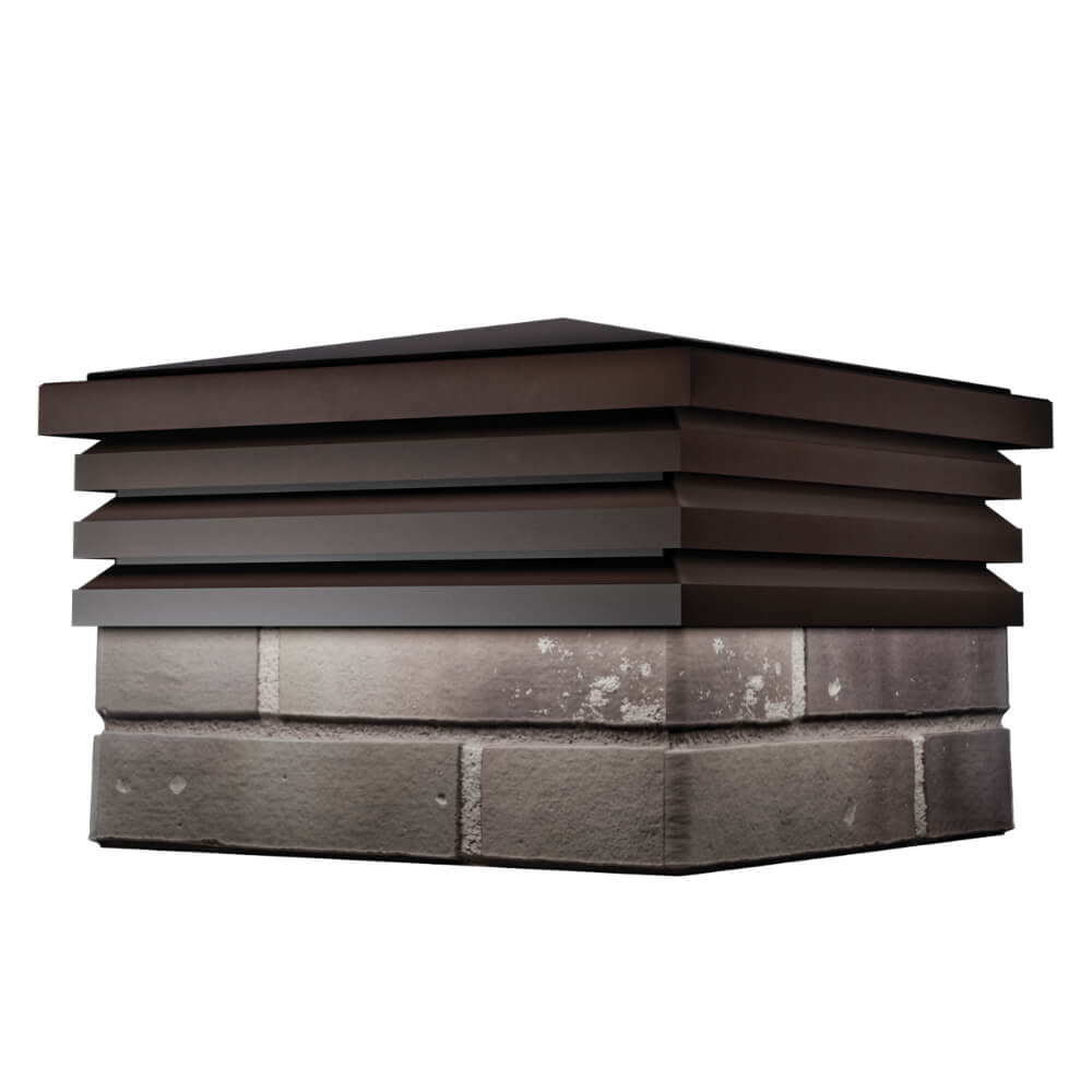 Колпак Zking Бона ХайТек Коричневый на столб 1.5х1.5 кирпича (385х385мм) в Арзамасе фото