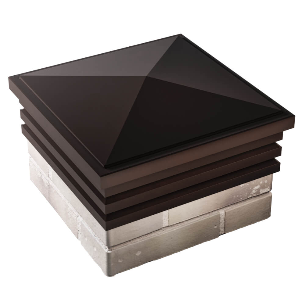 Колпак Zking Бона ХайТек Коричневый на столб 1.5х1.5 кирпича (385х385мм) в Арзамасе фото