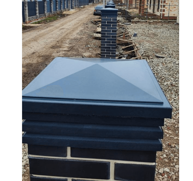 Колпак Zking Бона ХайТек Серый на столб 1.5х1.5 кирпича (385х385мм) в Арзамасе фото