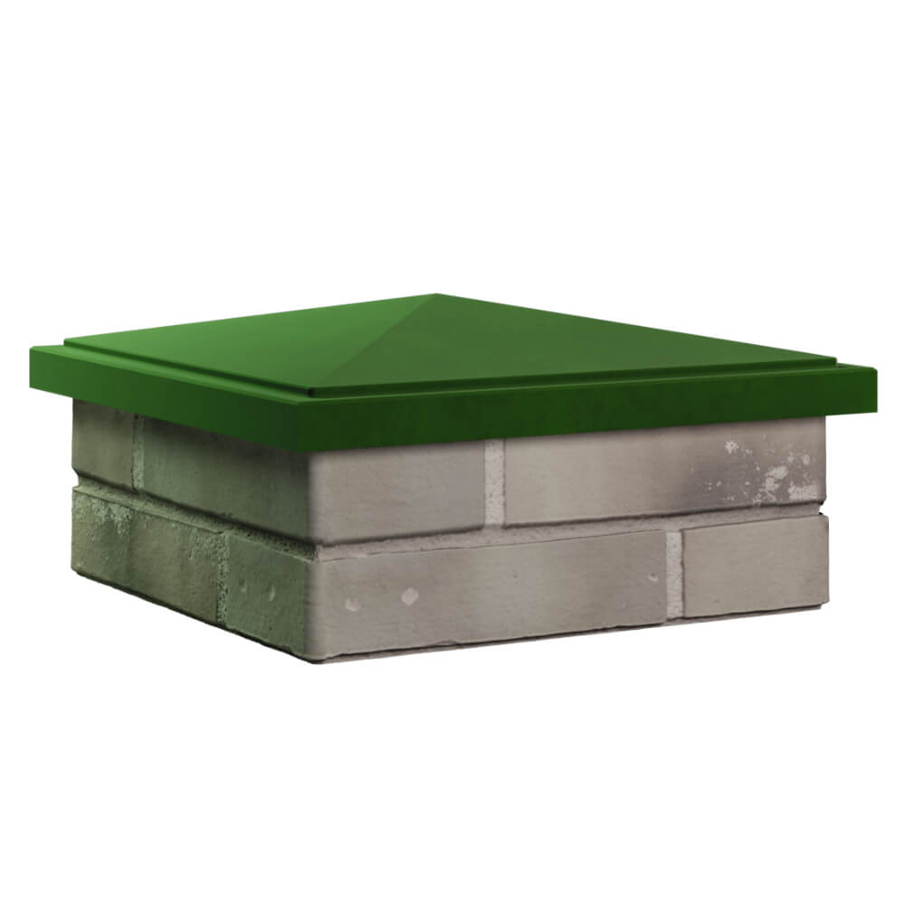 Колпак Zking БонаМоно Зеленый на столб 1.5х1.5 кирпича (385х385, 400х400мм) в Арзамасе фото