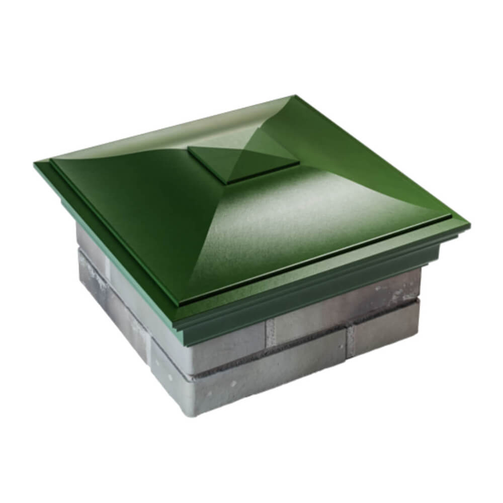 Колпак Zking Монблан Зеленый на столб 1.5х1.5 еврокирпича 0.7НФ (355х355мм) в Арзамасе фото