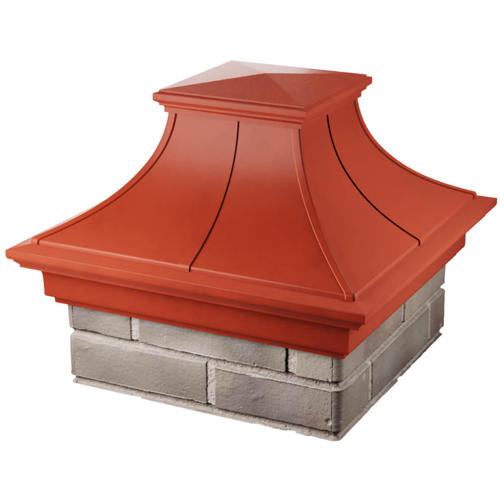 Колпак Zking Монблан Премиум Красный на столб 1.5х1.5 кирпича (385х385мм) в Арзамасе фото