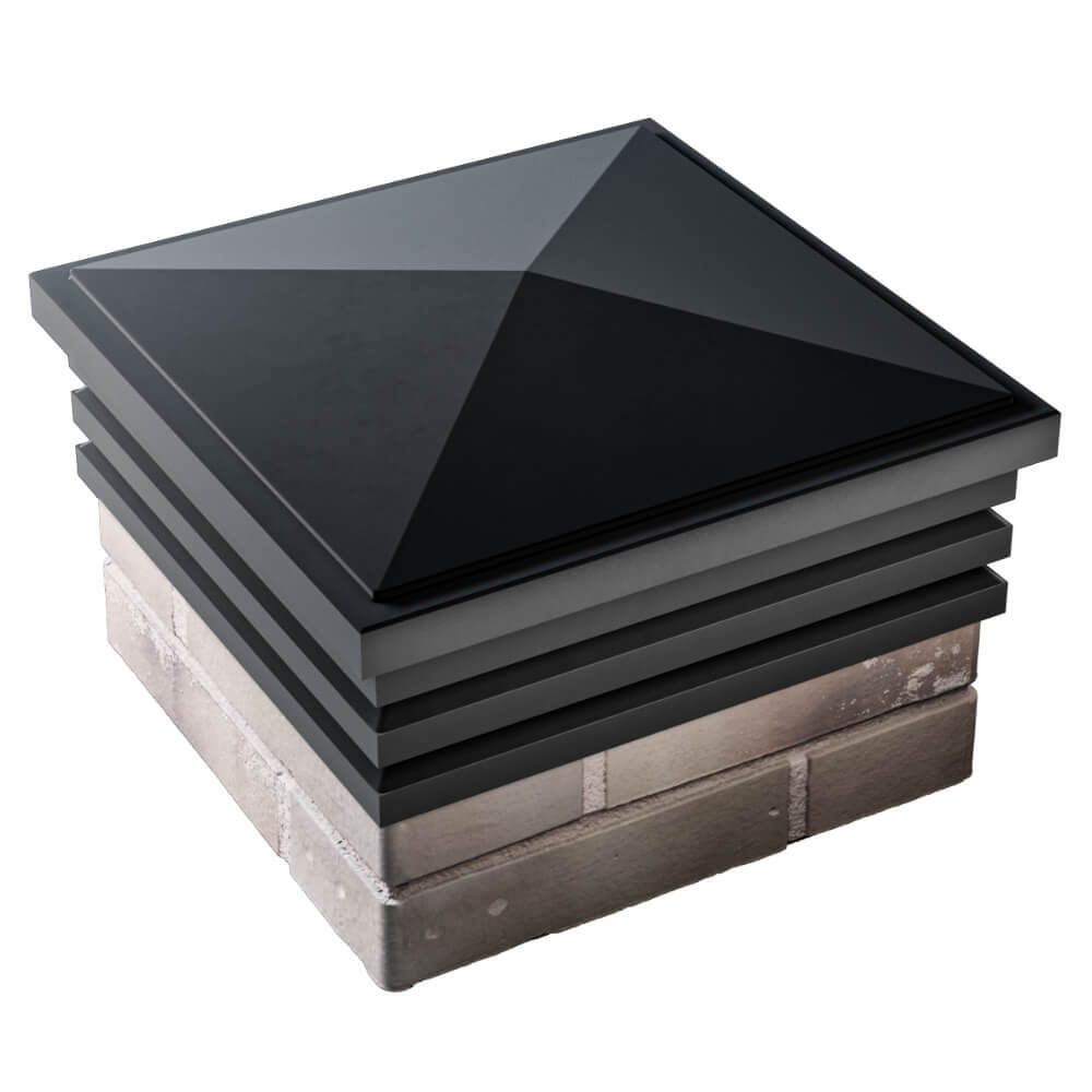 Колпак Zking Бона ХайТек Черный на столб 1.5х1.5 кирпича (385х385мм) в Арзамасе фото