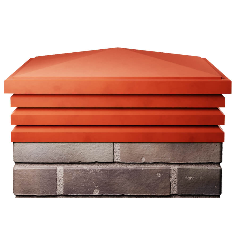 Колпак Zking Бона ХайТек Красный на столб 2х2 кирпича (513х513мм) Арзамас фото