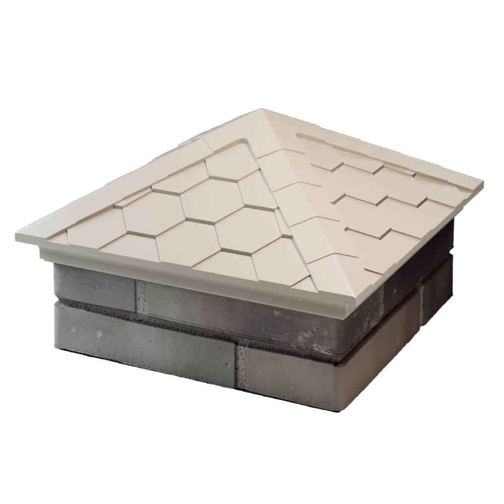 Колпак Zking Эверест Бежевый на столб 1.5х1.5 кирпича (390х390мм) в Арзамасе фото