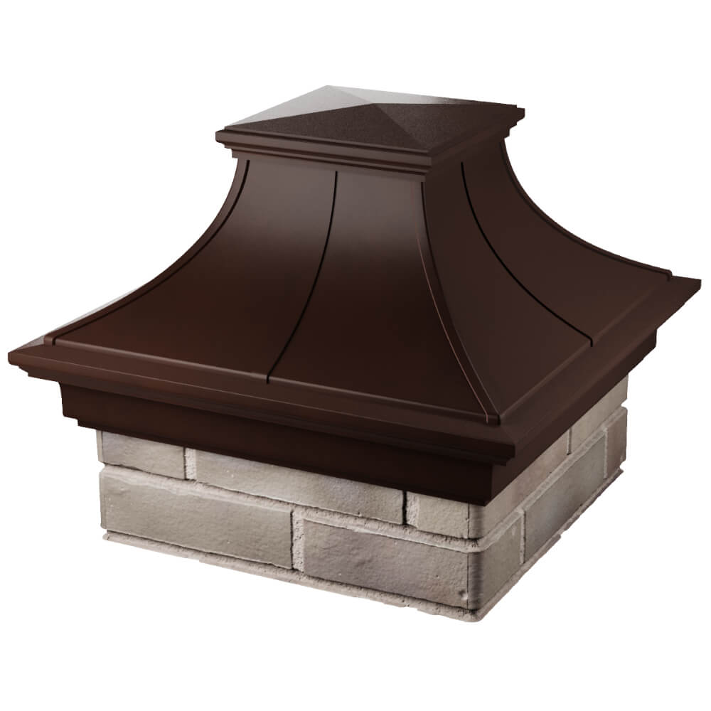 Колпак Zking Монблан Премиум Коричневый на столб 1.5х1.5 кирпича (385х385мм) в Арзамасе фото