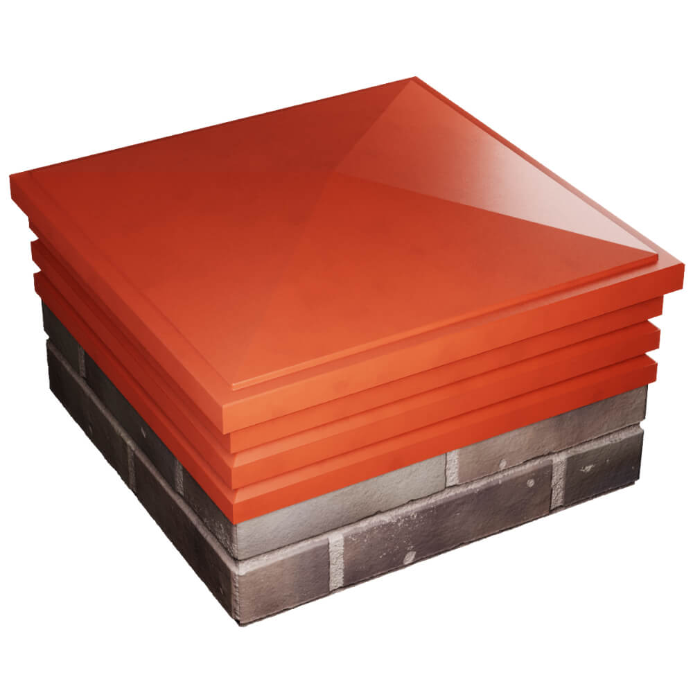 Колпак Zking Бона ХайТек Красный на столб 2х2 кирпича (513х513мм) в Арзамасе фото