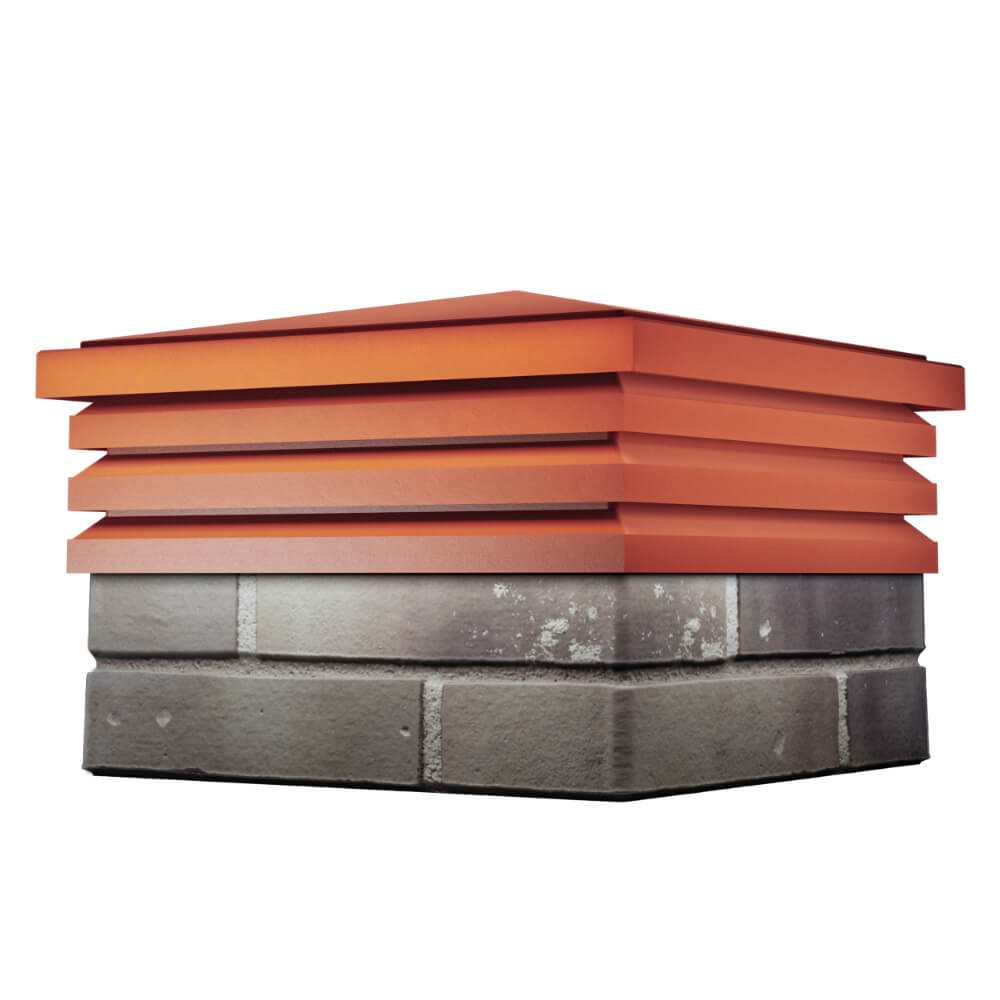 Колпак Zking Бона ХайТек Красный на столб 1.5х1.5 кирпича (385х385мм) в Арзамасе фото