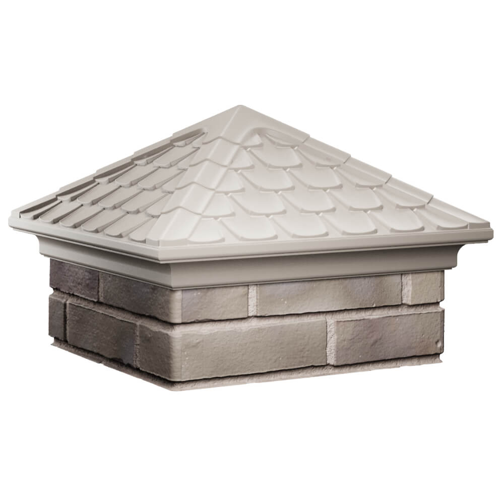 Колпак Zking Эльбрус Бежевый на столб 1.5х1.5 кирпича (385х385мм) в Арзамасе фото