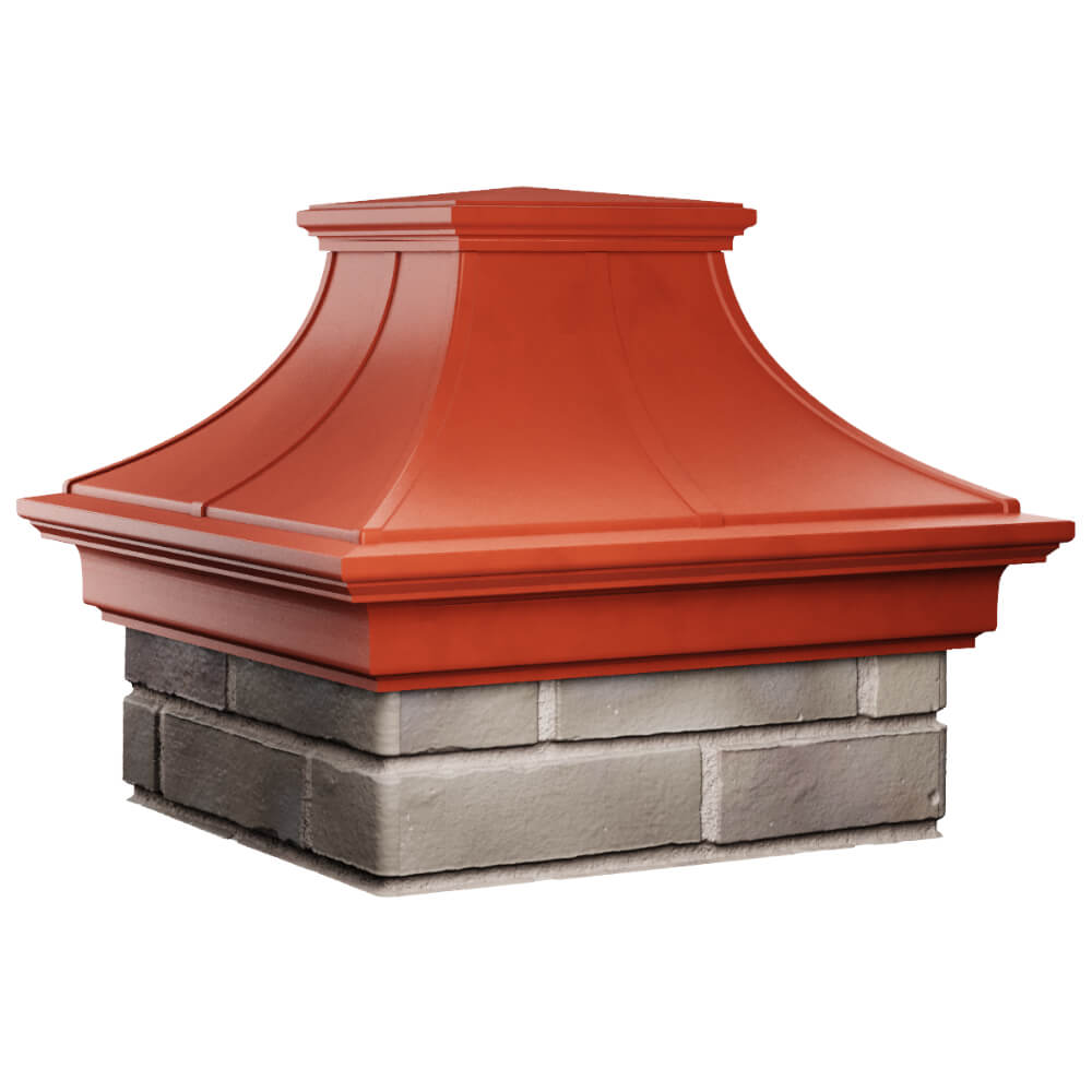 Колпак Zking Монблан Премиум Красный на столб 1.5х1.5 кирпича (385х385мм) в Арзамасе фото