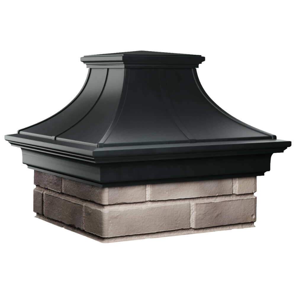 Колпак Zking Монблан Премиум Черный на столб 1.5х1.5 кирпича (385х385мм) в Арзамасе фото