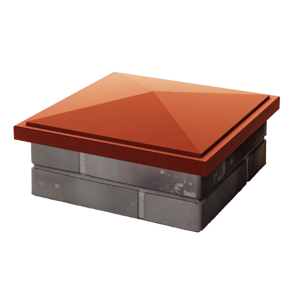 Колпак Zking БонаМоно Красный на столб 1.5х1.5 кирпича (385х385, 400х400мм) в Арзамасе фото