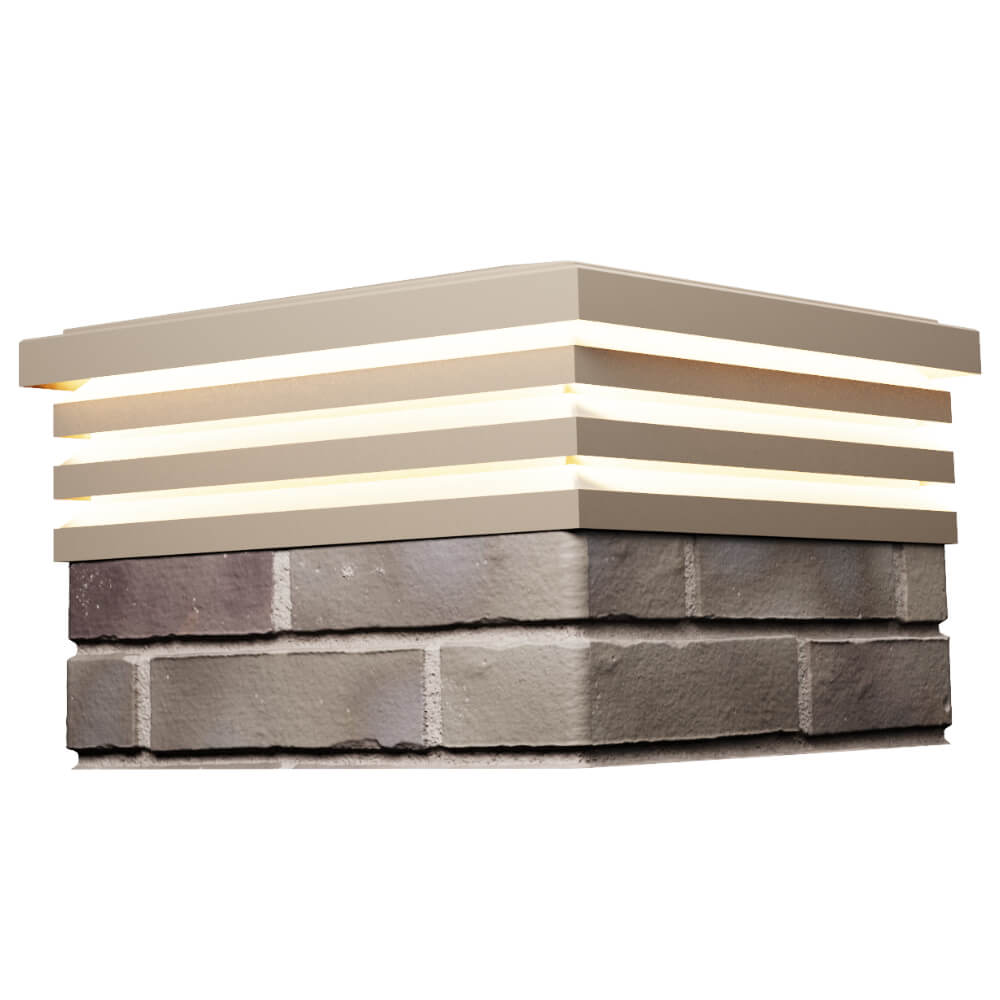 Колпак Zking Бона ХайТек Бежевый на столб 1.5х1.5 кирпича (385х385мм) с подсветкой в Арзамасе фото