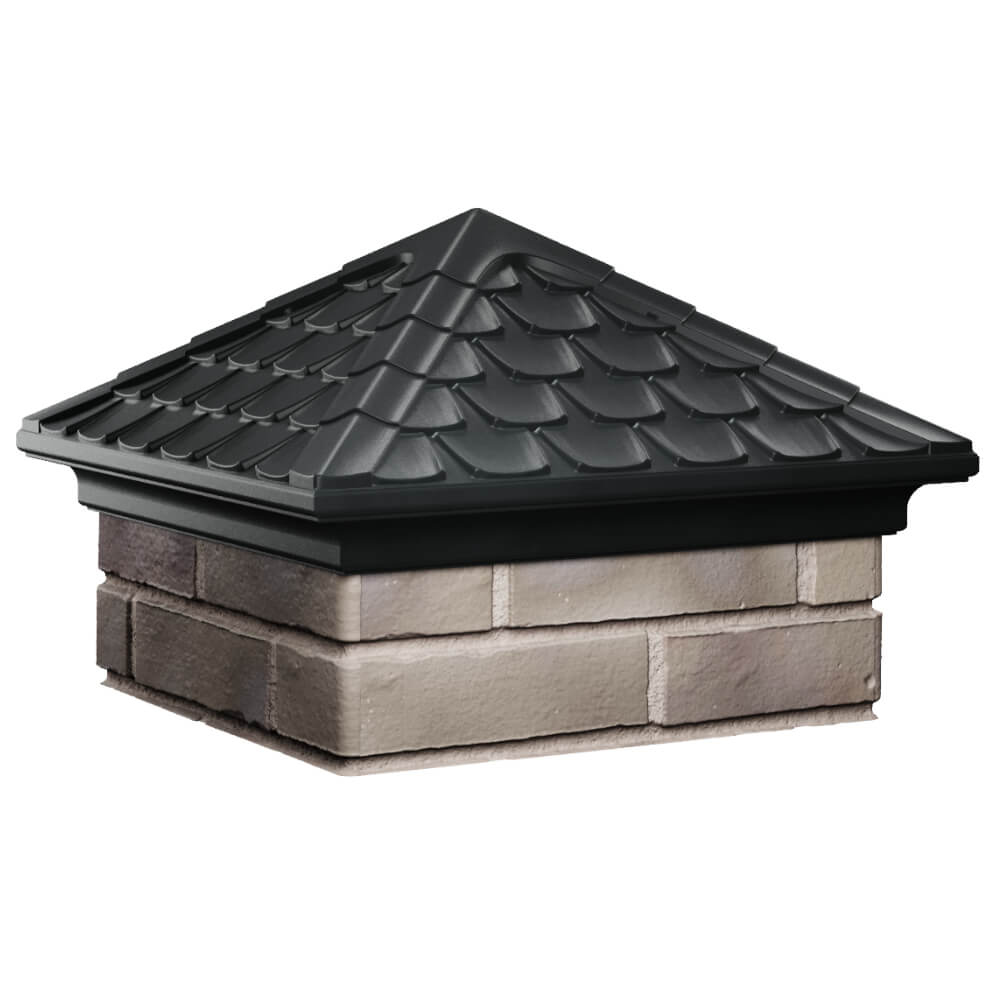 Колпак Zking Эльбрус Черный на столб 1.5х1.5 кирпича (385х385мм) в Арзамасе фото