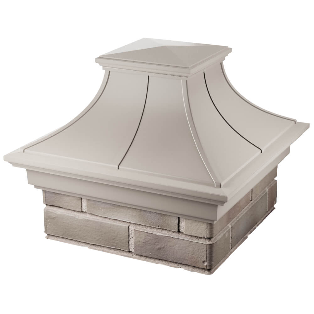 Колпак Zking Монблан Премиум Бежевый на столб 1.5х1.5 кирпича (385х385мм) в Арзамасе фото