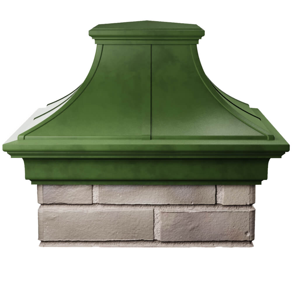 Колпак Zking Монблан Премиум Зеленый на столб 1.5х1.5 кирпича (385х385мм) Арзамас фото