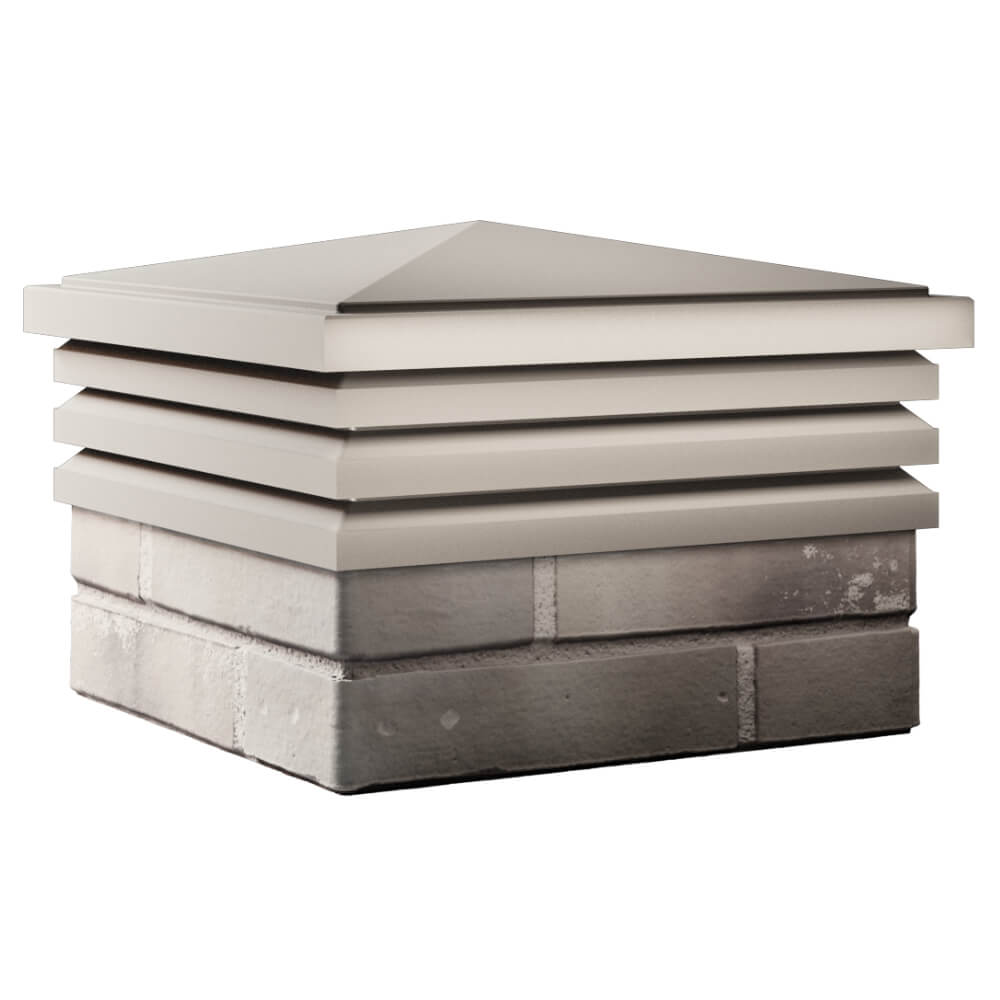 Колпак Zking Бона ХайТек Бежевый на столб 1.5х1.5 кирпича (385х385мм) в Арзамасе фото