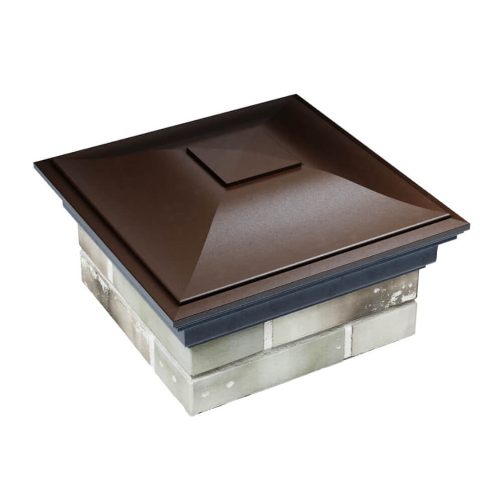 Колпак Zking Монблан Коричневый на столб 1.5х1.5 еврокирпича 0.7НФ (355х355мм) в Арзамасе фото