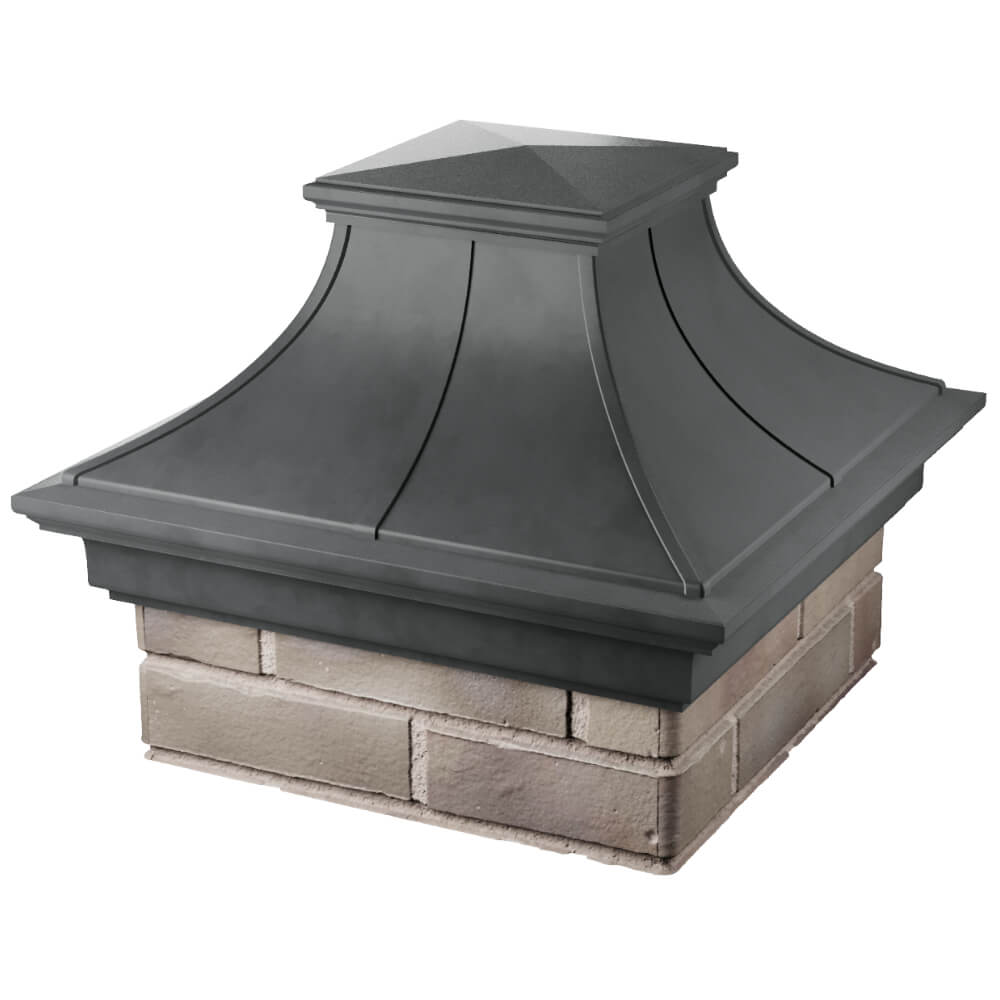 Колпак Zking Монблан Премиум Серый на столб 1.5х1.5 кирпича (385х385мм) в Арзамасе фото