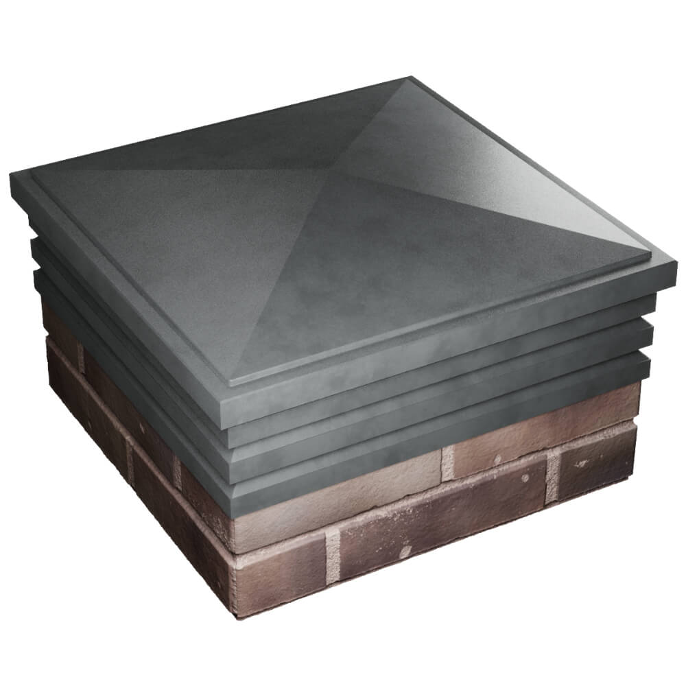 Колпак Zking Бона ХайТек Серый на столб 2х2 кирпича (513х513мм) в Арзамасе фото