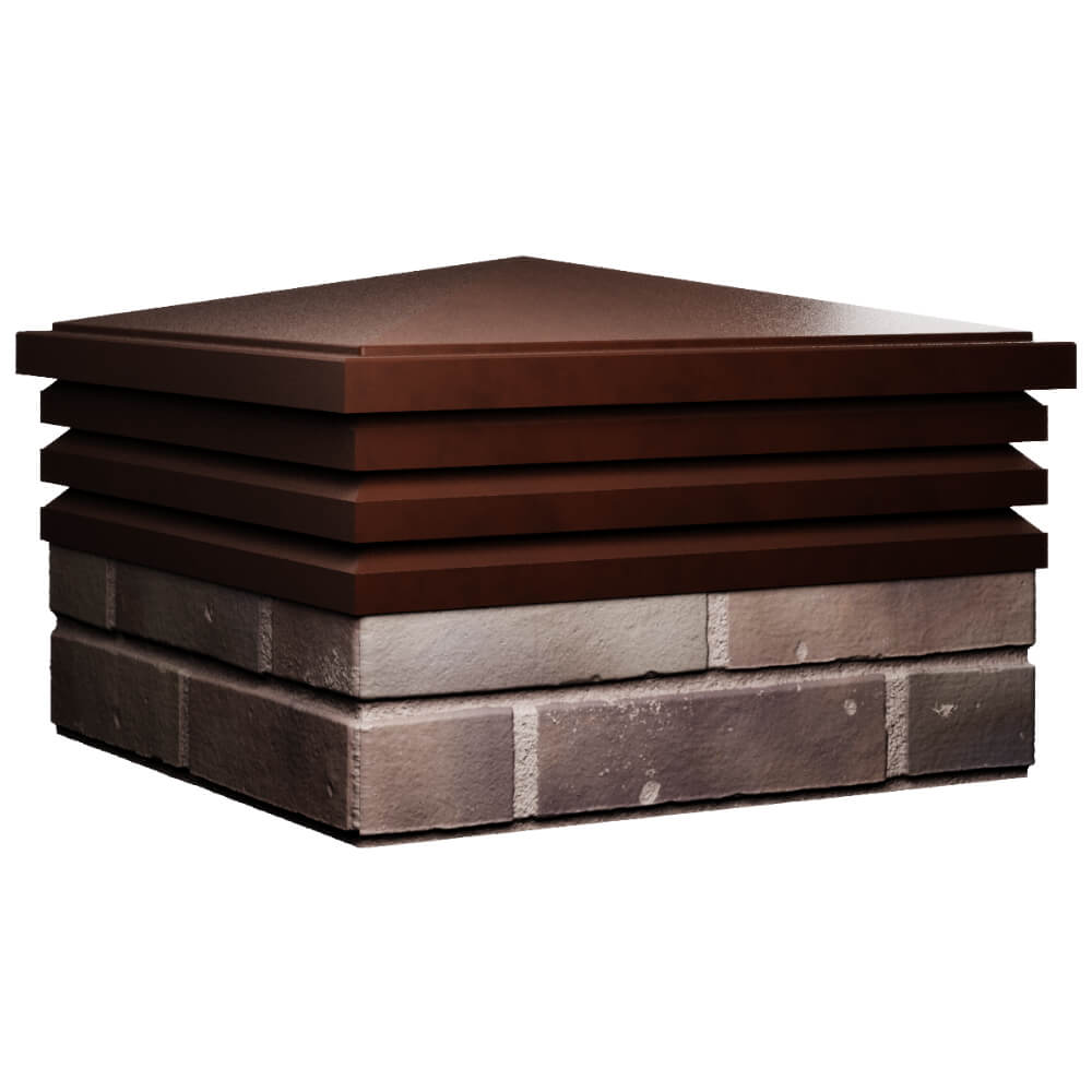 Колпак Zking Бона ХайТек Коричневый на столб 2х2 кирпича (513х513мм) в Арзамасе фото