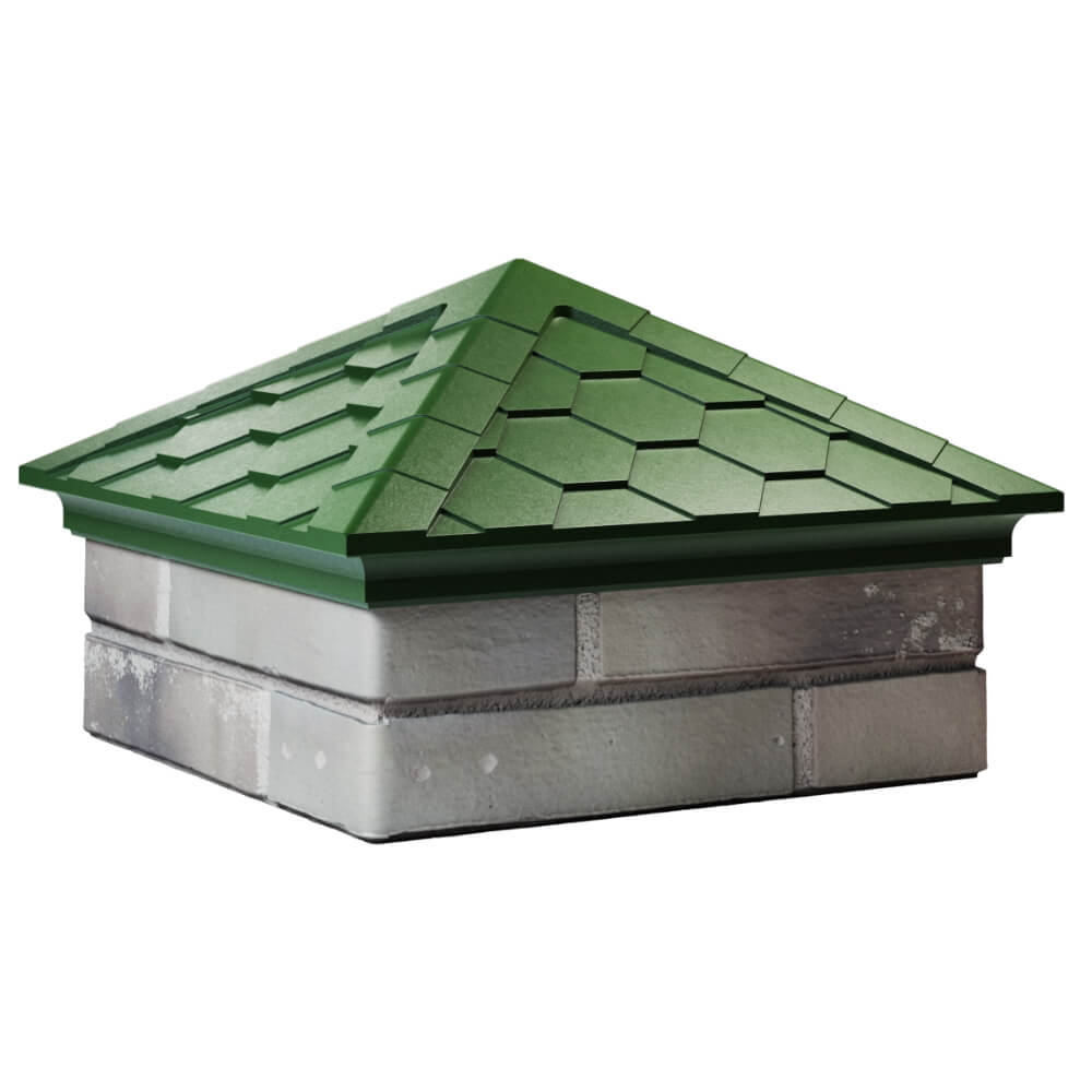 Колпак Zking Эверест Зеленый на столб 1.5х1.5 кирпича (390х390мм) в Арзамасе фото