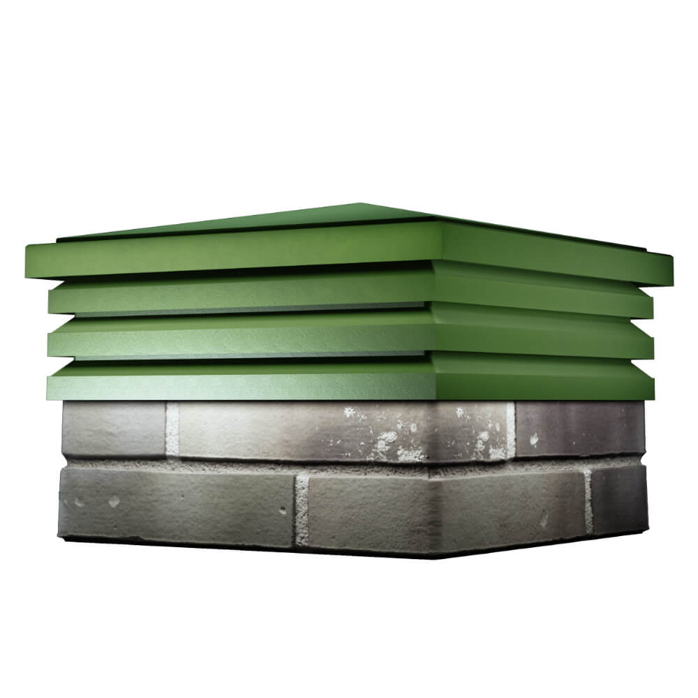 Колпак Zking Бона ХайТек Зеленый на столб 1.5х1.5 кирпича (385х385мм) в Арзамасе фото