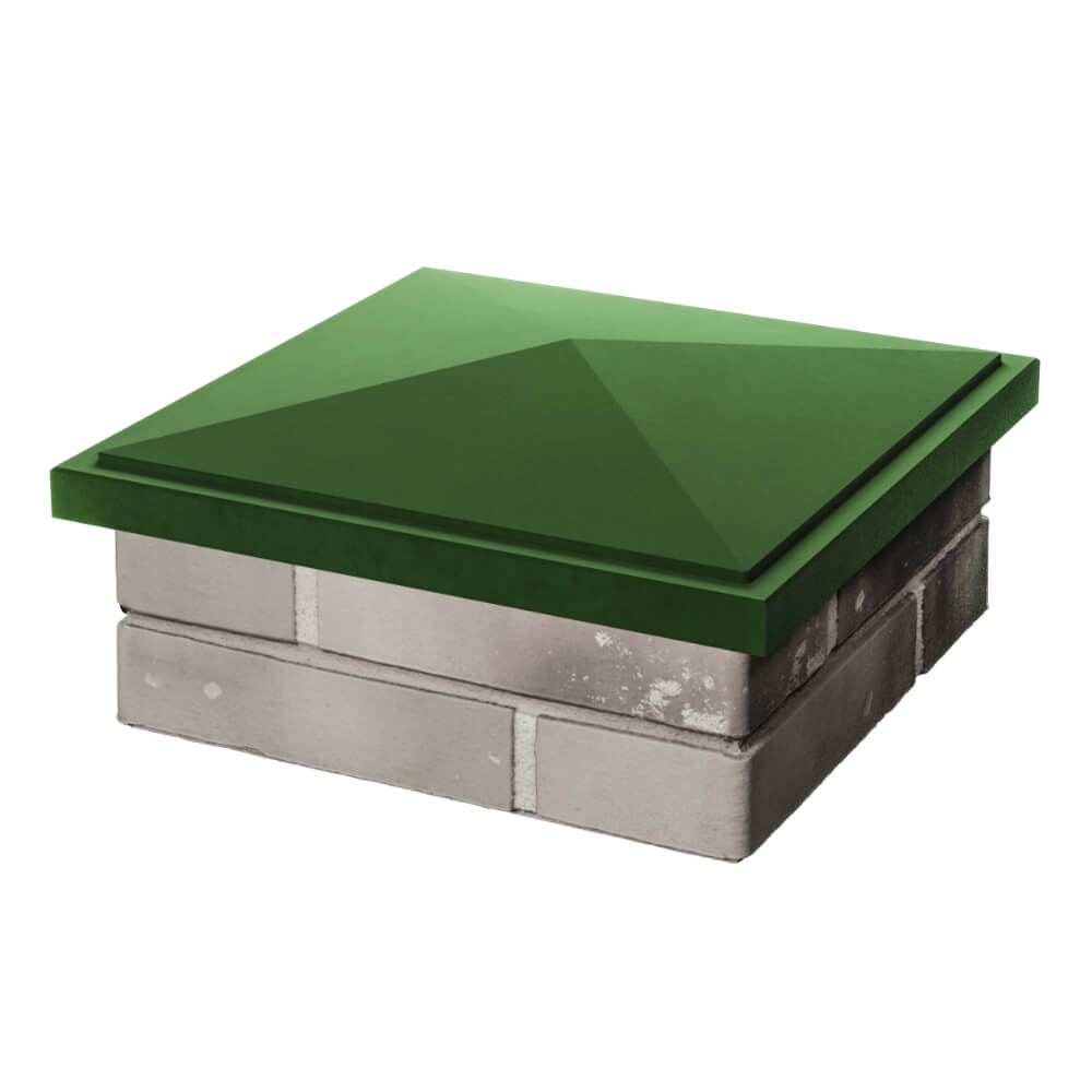 Колпак Zking БонаМоно Зеленый на столб 1.5х1.5 кирпича (385х385, 400х400мм) в Арзамасе фото