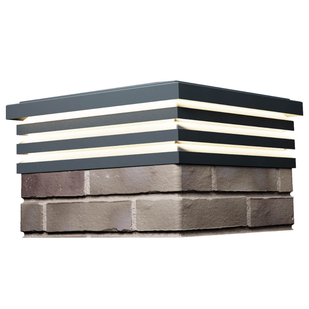 Колпак Zking Бона ХайТек Серый на столб 1.5х1.5 кирпича (385х385мм) с подсветкой в Арзамасе фото