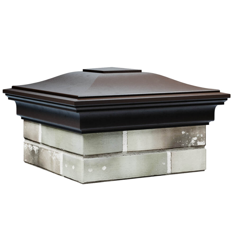 Колпак Zking Монблан Коричневый на столб 1.5х1.5 кирпича (385х385мм) в Арзамасе фото