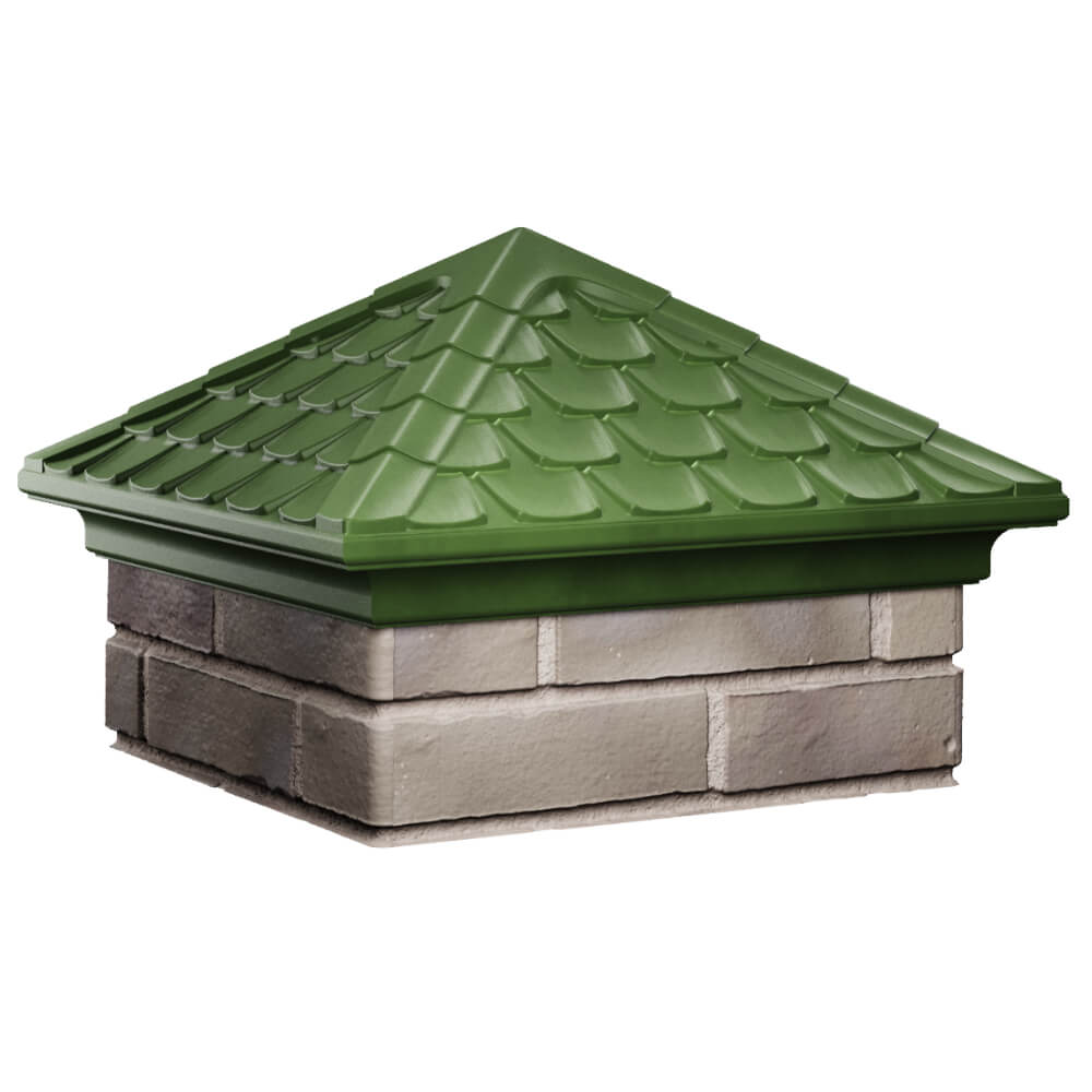Колпак Zking Эльбрус Зеленый на столб 1.5х1.5 кирпича (385х385мм) в Арзамасе фото