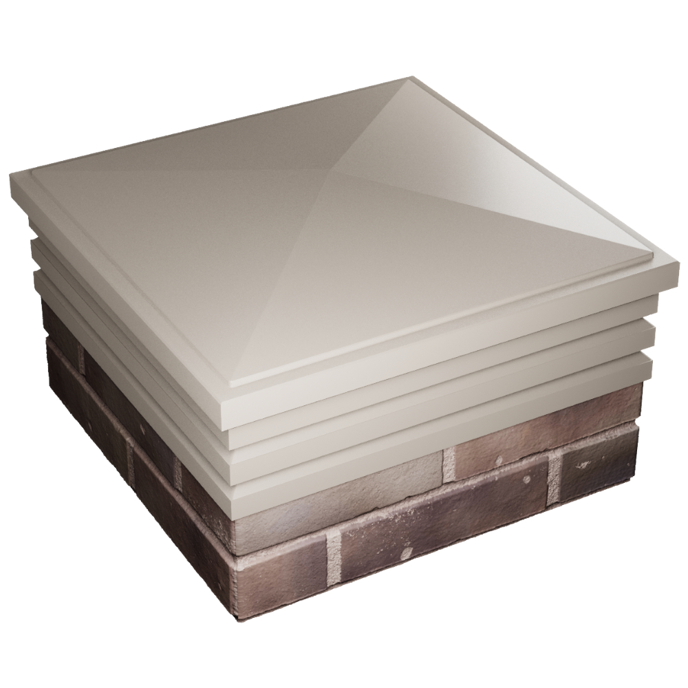 Колпак Zking Бона ХайТек Бежевый на столб 2х2 кирпича (513х513мм) в Арзамасе фото