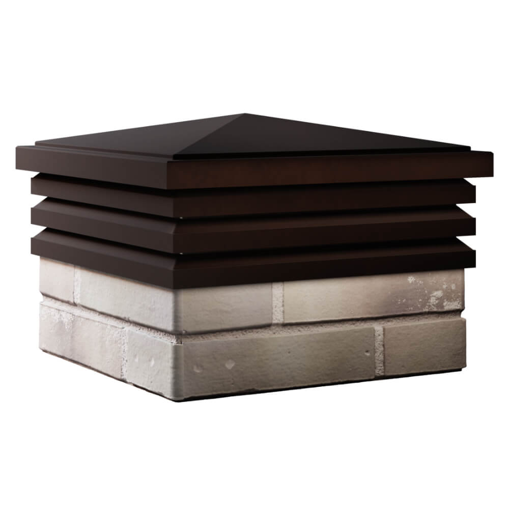 Колпак Zking Бона ХайТек Коричневый на столб 1.5х1.5 кирпича (385х385мм) в Арзамасе фото