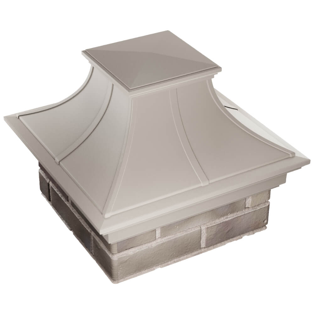 Колпак Zking Монблан Премиум Бежевый на столб 1.5х1.5 кирпича (385х385мм) в Арзамасе фото
